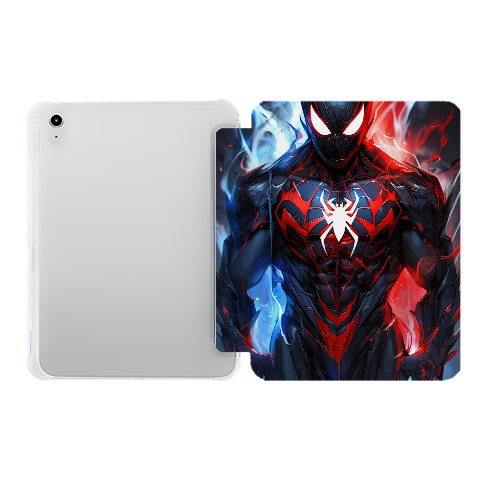 （画像用） Spider Man スパイダーマン IPad ケース ペン収納付き 三つ折りスタンド PUレザー×シリコン 対応機種9.5/10.5/10.9インチ